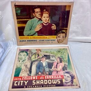 Beyond a Reasonable Doubt (1956) and City Shadows (1938) Movie Posters